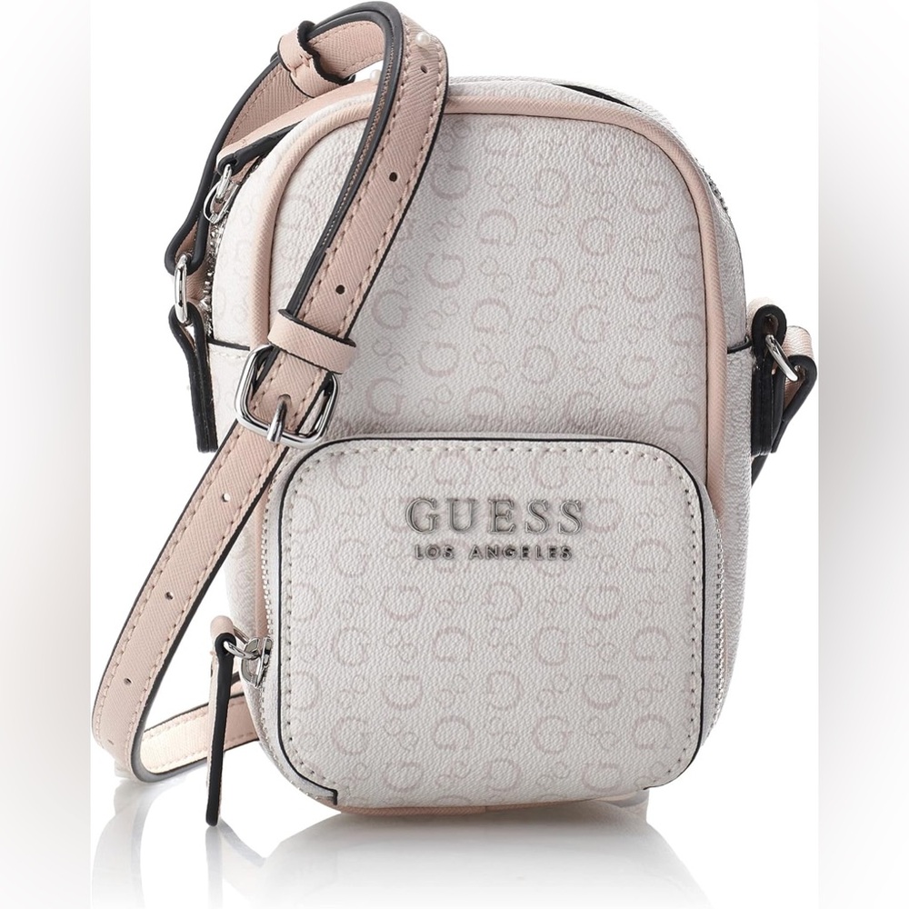 GUESS Los Angeles Women's Cream/Tan Crossbody Bag Handbag Purse